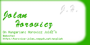 jolan horovicz business card